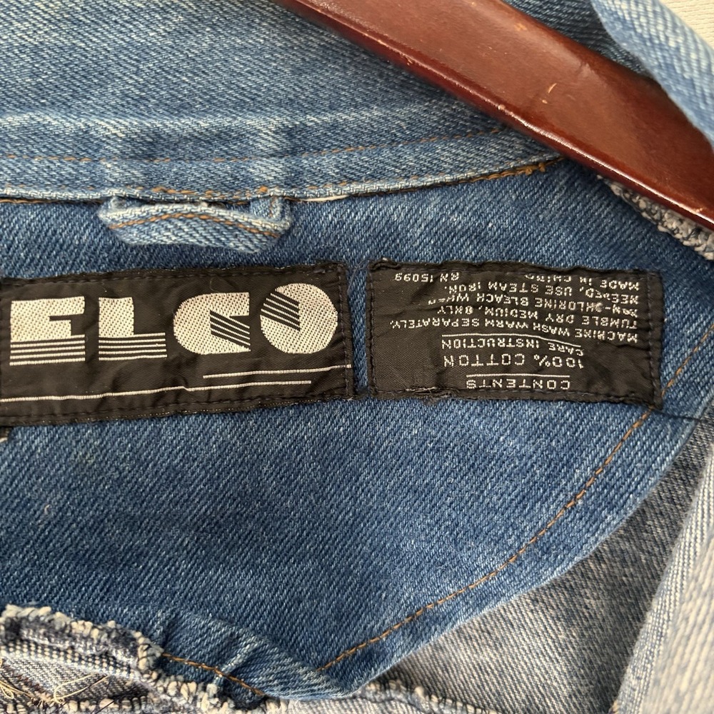 Vintage Elco Handmade Denim Jacket Embroidered Owl And Lace  Small Buttons - Picture 8 of 9